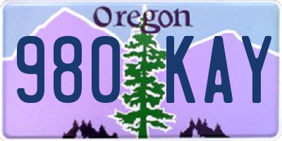 OR license plate 980KAY