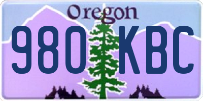 OR license plate 980KBC