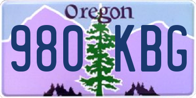 OR license plate 980KBG