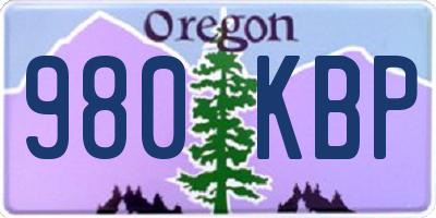 OR license plate 980KBP