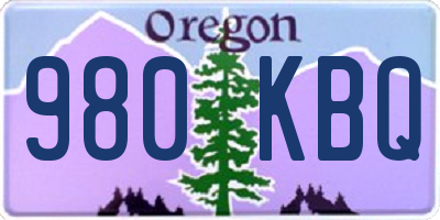OR license plate 980KBQ