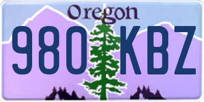 OR license plate 980KBZ