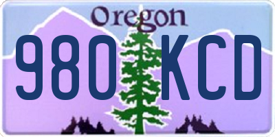 OR license plate 980KCD