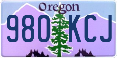 OR license plate 980KCJ