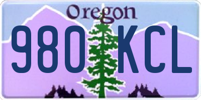 OR license plate 980KCL