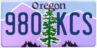 OR license plate 980KCS