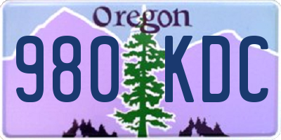 OR license plate 980KDC