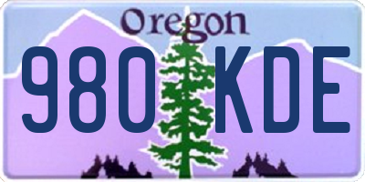 OR license plate 980KDE