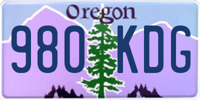 OR license plate 980KDG