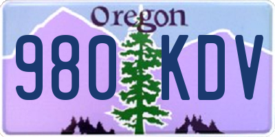 OR license plate 980KDV