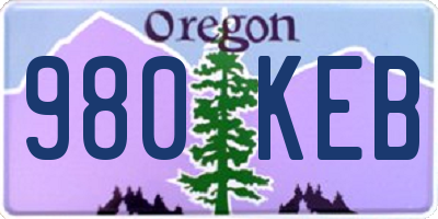 OR license plate 980KEB