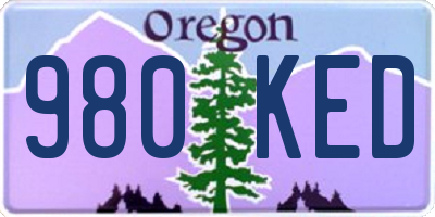 OR license plate 980KED