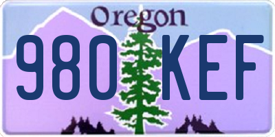OR license plate 980KEF