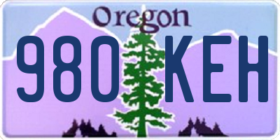 OR license plate 980KEH