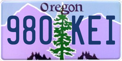 OR license plate 980KEI