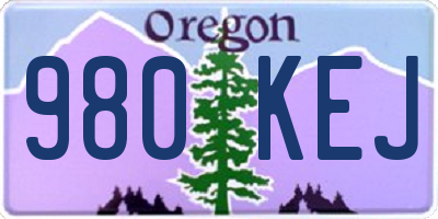 OR license plate 980KEJ