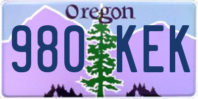 OR license plate 980KEK