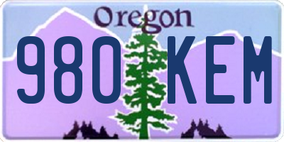 OR license plate 980KEM