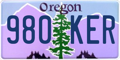 OR license plate 980KER