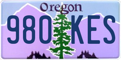 OR license plate 980KES