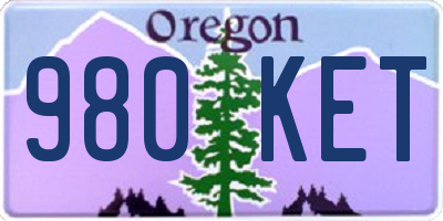 OR license plate 980KET