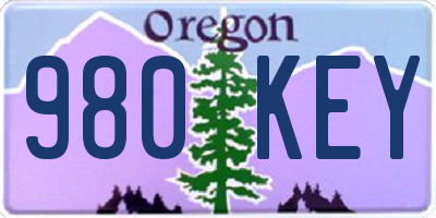 OR license plate 980KEY