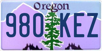 OR license plate 980KEZ
