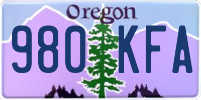 OR license plate 980KFA