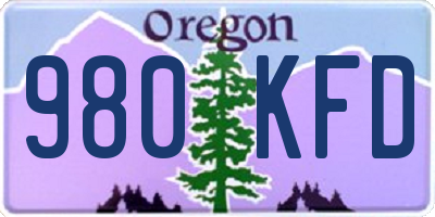 OR license plate 980KFD