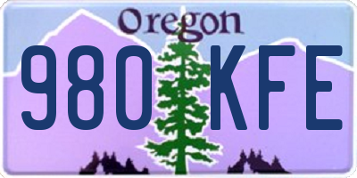 OR license plate 980KFE