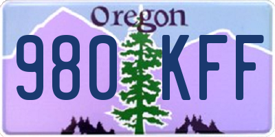 OR license plate 980KFF