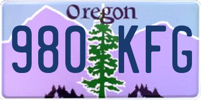 OR license plate 980KFG