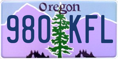 OR license plate 980KFL