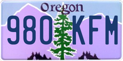 OR license plate 980KFM