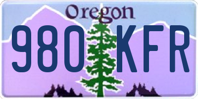 OR license plate 980KFR