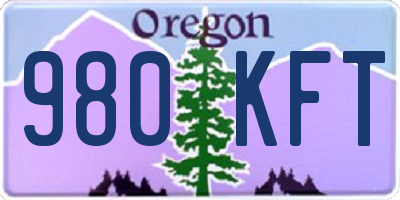 OR license plate 980KFT