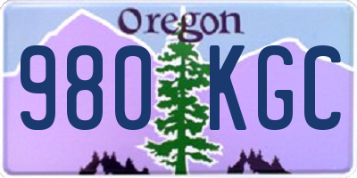 OR license plate 980KGC