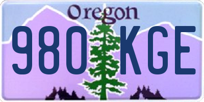 OR license plate 980KGE