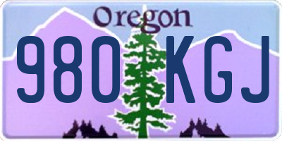 OR license plate 980KGJ
