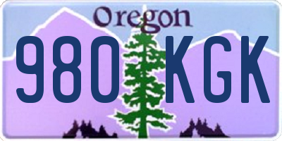 OR license plate 980KGK