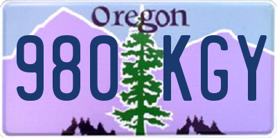 OR license plate 980KGY