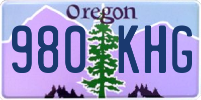 OR license plate 980KHG