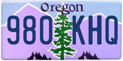 OR license plate 980KHQ