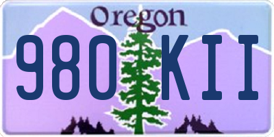 OR license plate 980KII