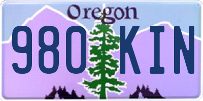 OR license plate 980KIN