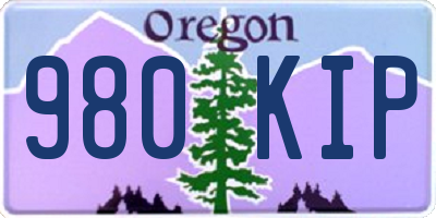 OR license plate 980KIP