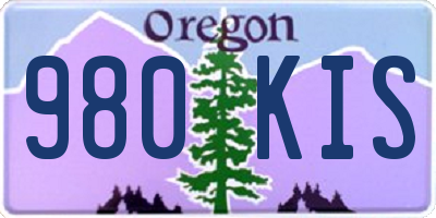 OR license plate 980KIS