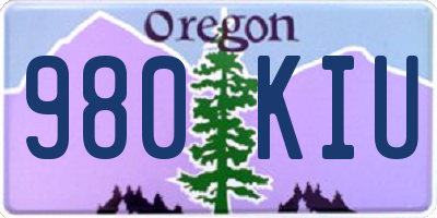 OR license plate 980KIU