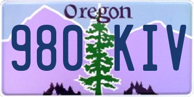 OR license plate 980KIV