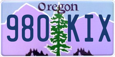 OR license plate 980KIX